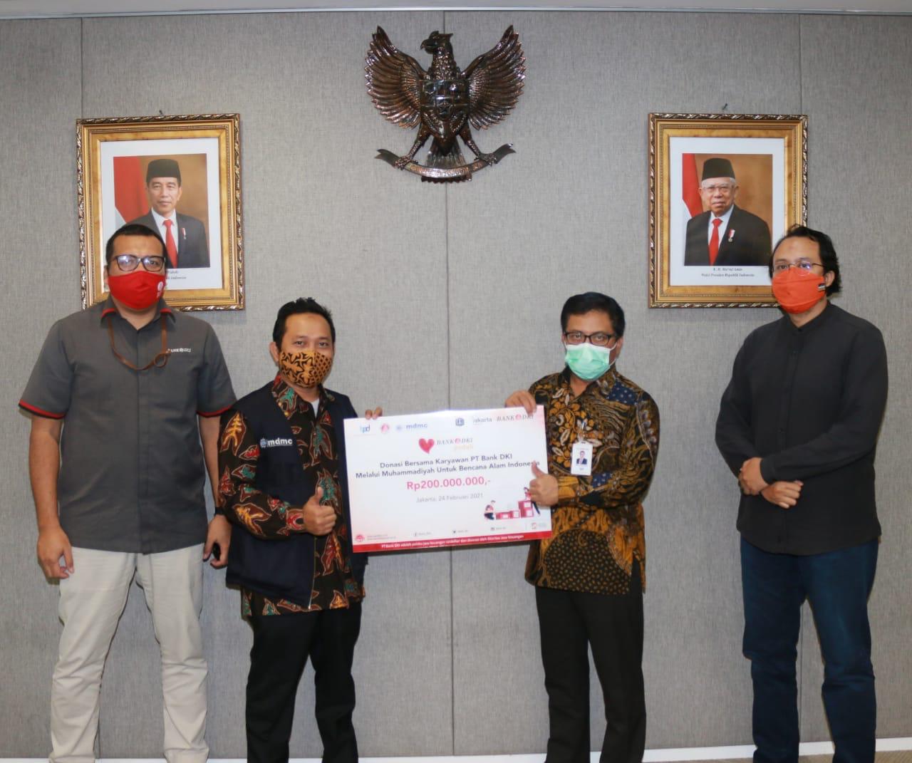 Karyawan Bank DKI Donasi Kemanusiaan Bencana Alam