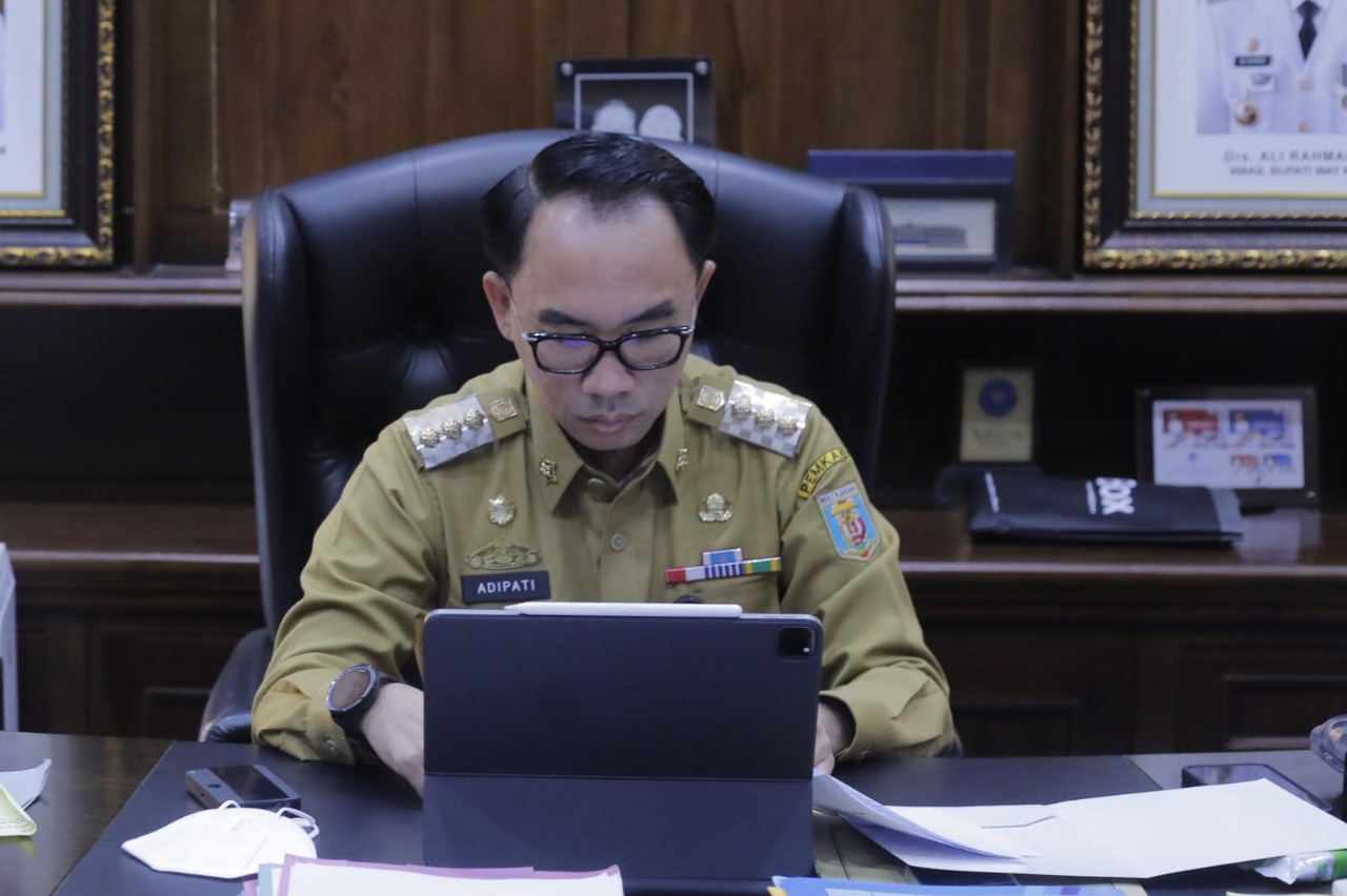 Bupati Adipati Hadiri Webinar Sosialisasi Manajemen Kepegawaian Dasar CPNS Tahun 2021
