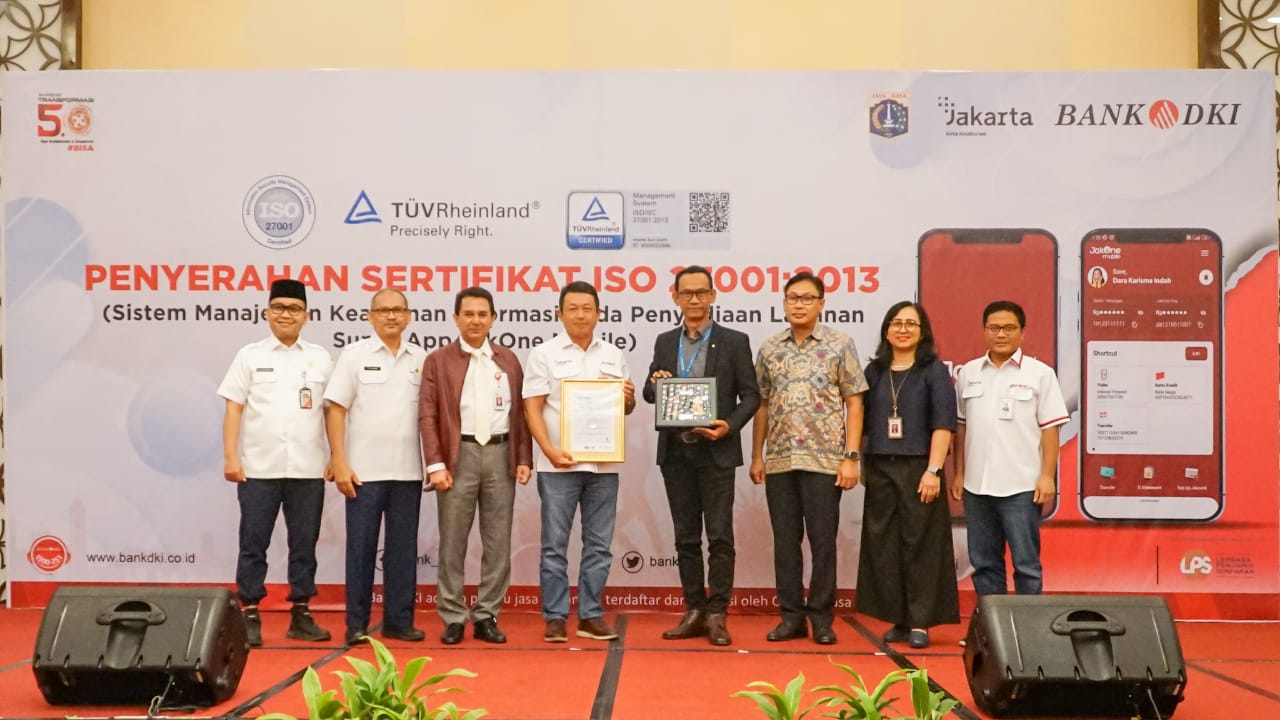 Bank DKI Menerima ISO 27001:2013 Untuk Penyediaan Layanan Super Apps JakOne Mobile