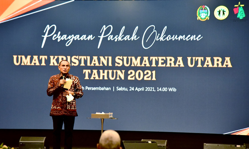 Hadiri Perayaan Paskah Oikumene, Gubernur Edy Sampaikan Pentingnya Toleransi Antarumat Beragama