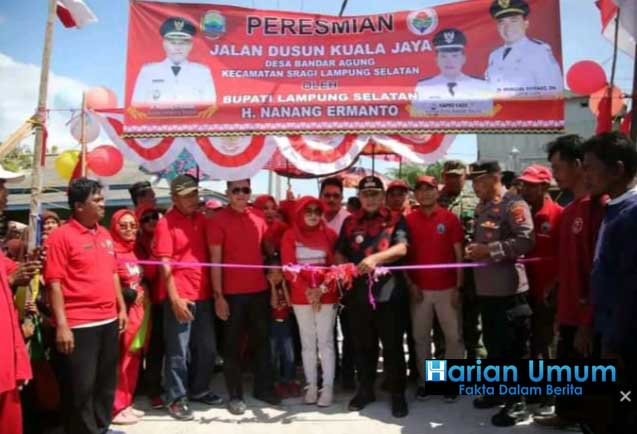 Diresmikan Jalan Cor Beton Dusun Kuala Jaya Kec. Sragi, Mimpi Warga Akhirnya Terwujud