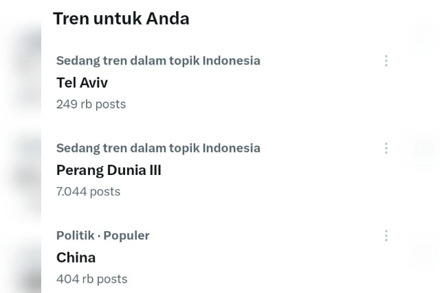 Iran Serang Israel, Topik Perang Dunia III Langsung Trending di X