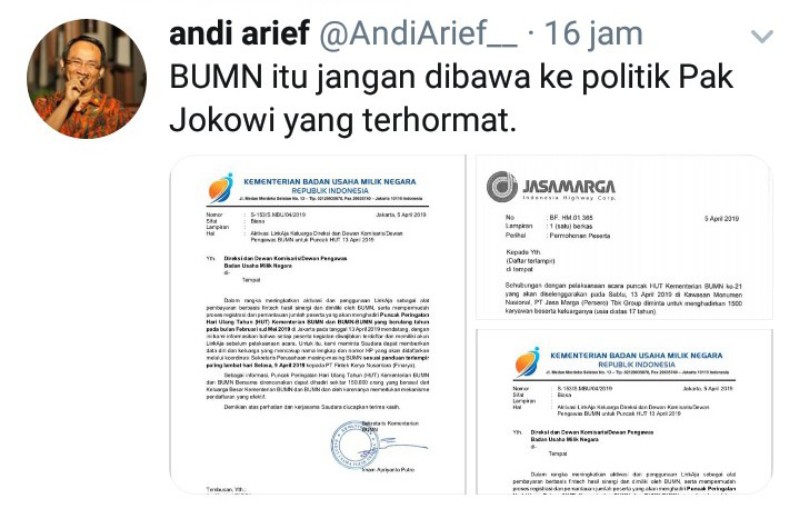 Kerahkan Pegawai BUMN Untuk Kampanye 13 April di GBK, Jokowi Diprotes