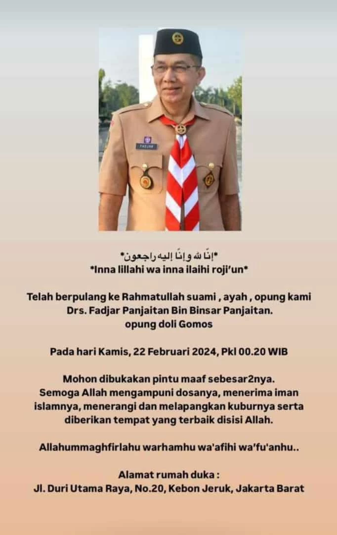 Mantan Sekda era Gubernur Fauzi Bowo dan Joko Widodo Tutup Usia