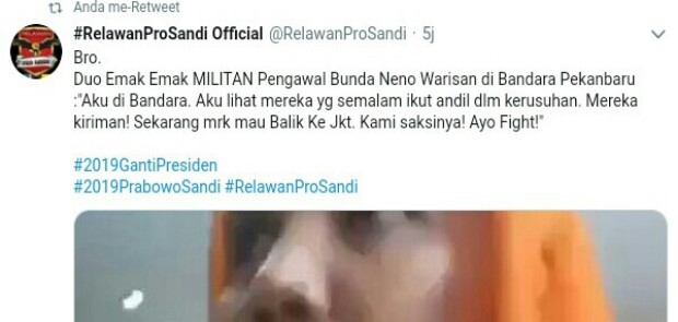 Massa Penghadang Neno Warisman Diduga Kuat Dikirim dari Jakarta